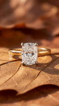 5 Carat Cushion Cut Lab Diamond Ring – 14k Gold, Hidden Halo, Eagle Claw Prongs