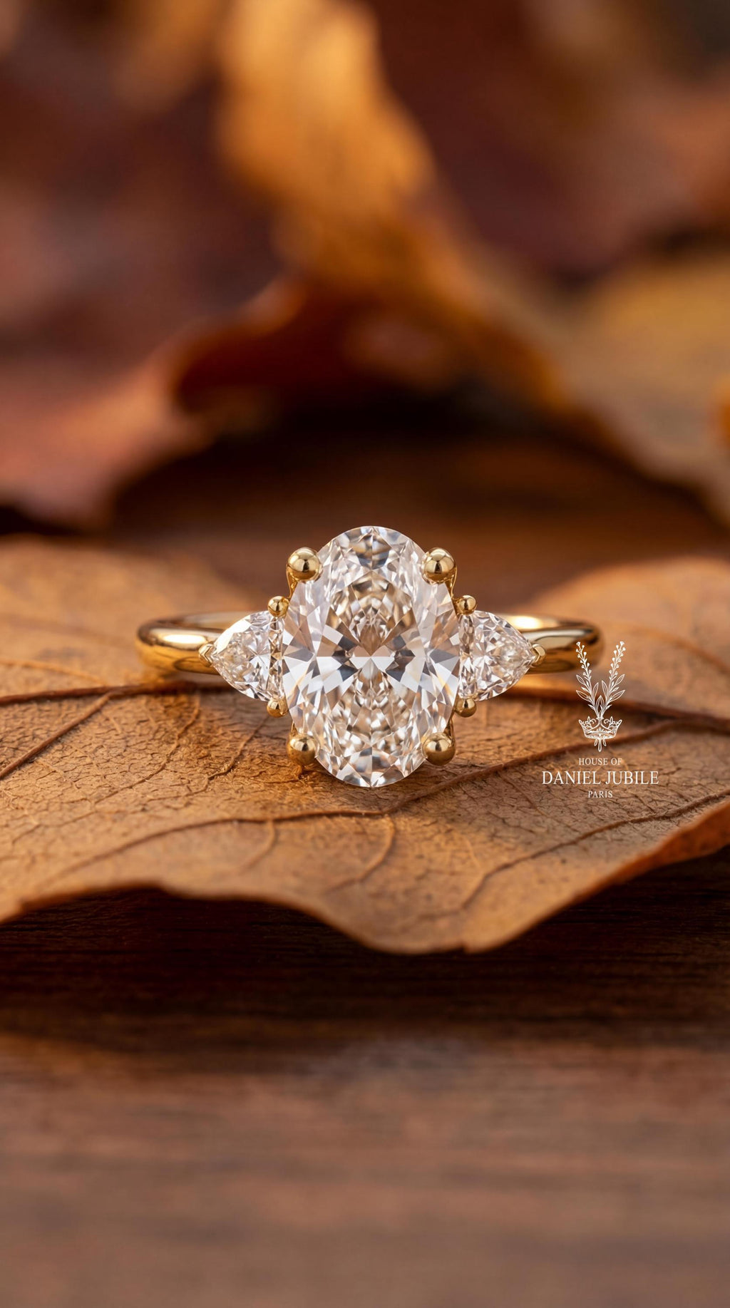 4.80 Carat Oval Lab Diamond Floral Ring – Vintage Tulip, Botanical Engagement