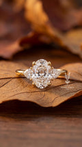 4.80 Carat Oval Lab Diamond Floral Ring – Vintage Tulip, Botanical Engagement