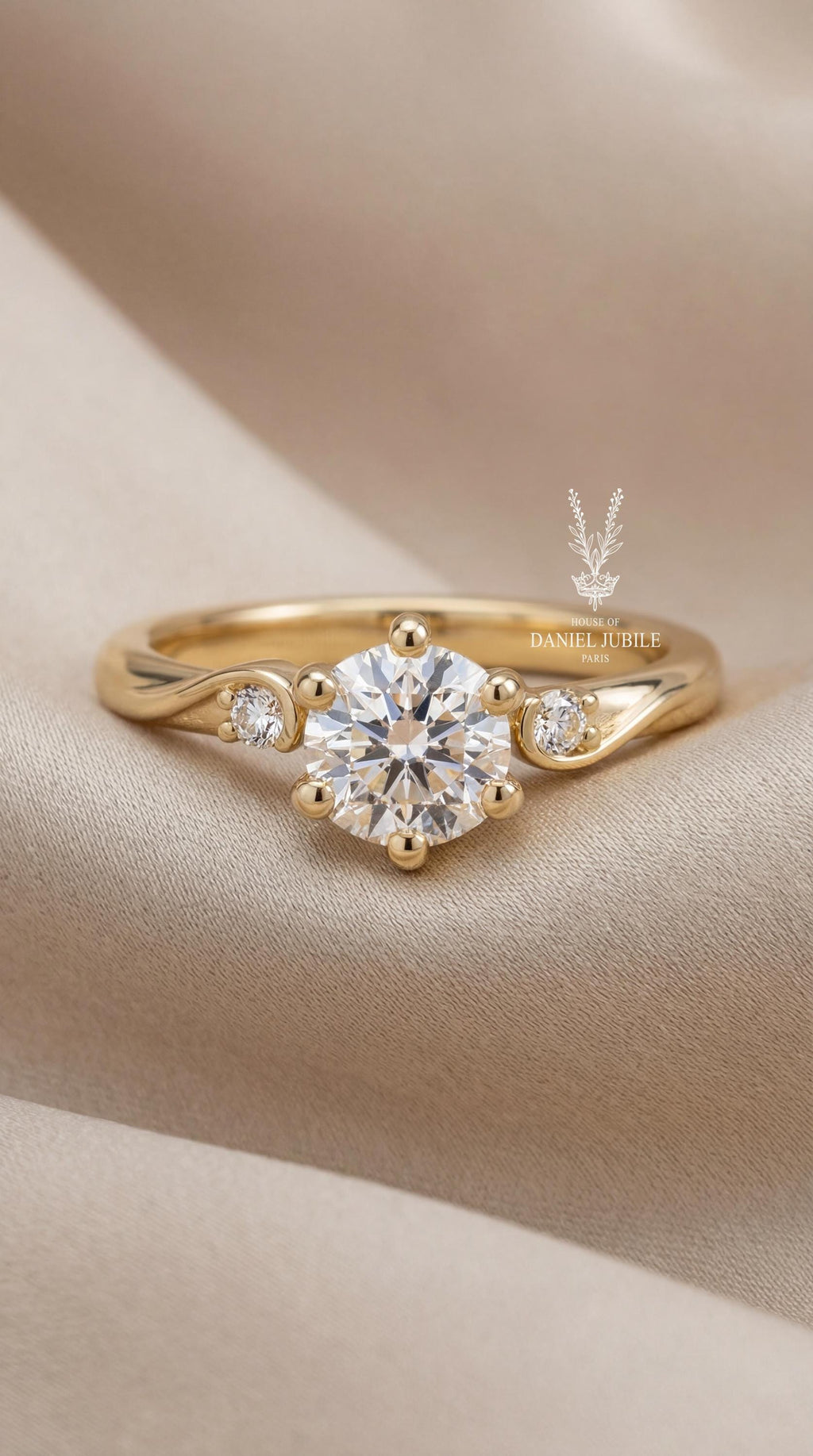 Ophelia 1ct Lab Diamond Engagement Ring - 14k Gold Vintage 6-Prong