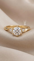 Ophelia 1ct Lab Diamond Engagement Ring - 14k Gold Vintage 6-Prong