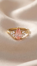 2 Carat Pink Pear Lab Diamond Ring – 14k Gold Cluster, Gemstone Promise Ring