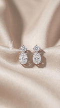 3.60Carat Weight Lab Diamond Toi et Moi Earrings – 14k White Gold Dangle Bridal Earrings