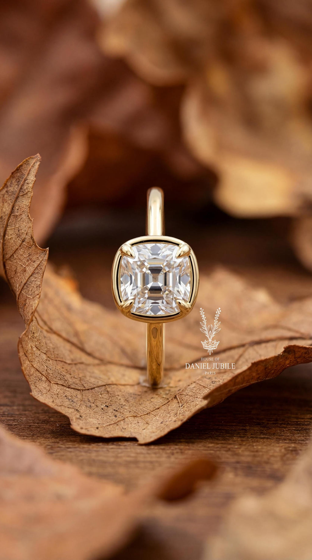 The Vespera Solitaire – 2ct Cushion Cut Lab Diamond Ring in Gold, Modern, Engagement Ring, Valentines Day Gift For Her, Minimalist Jewelry