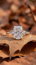 3ct Elongated Cushion Cut Lab Diamond Ring – Vintage 14K Gold Engagement