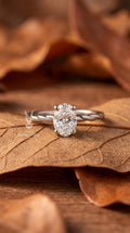 Oval Lab Diamond Engagement Ring – 14k White Gold Twisted Rope Band