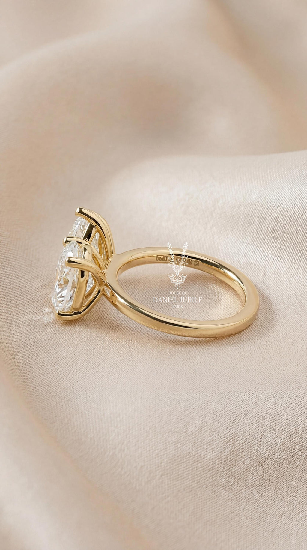 Toi et Moi Engagement Ring – 4 Carat Weight Pear & Oval Lab Diamond, 14k Gold