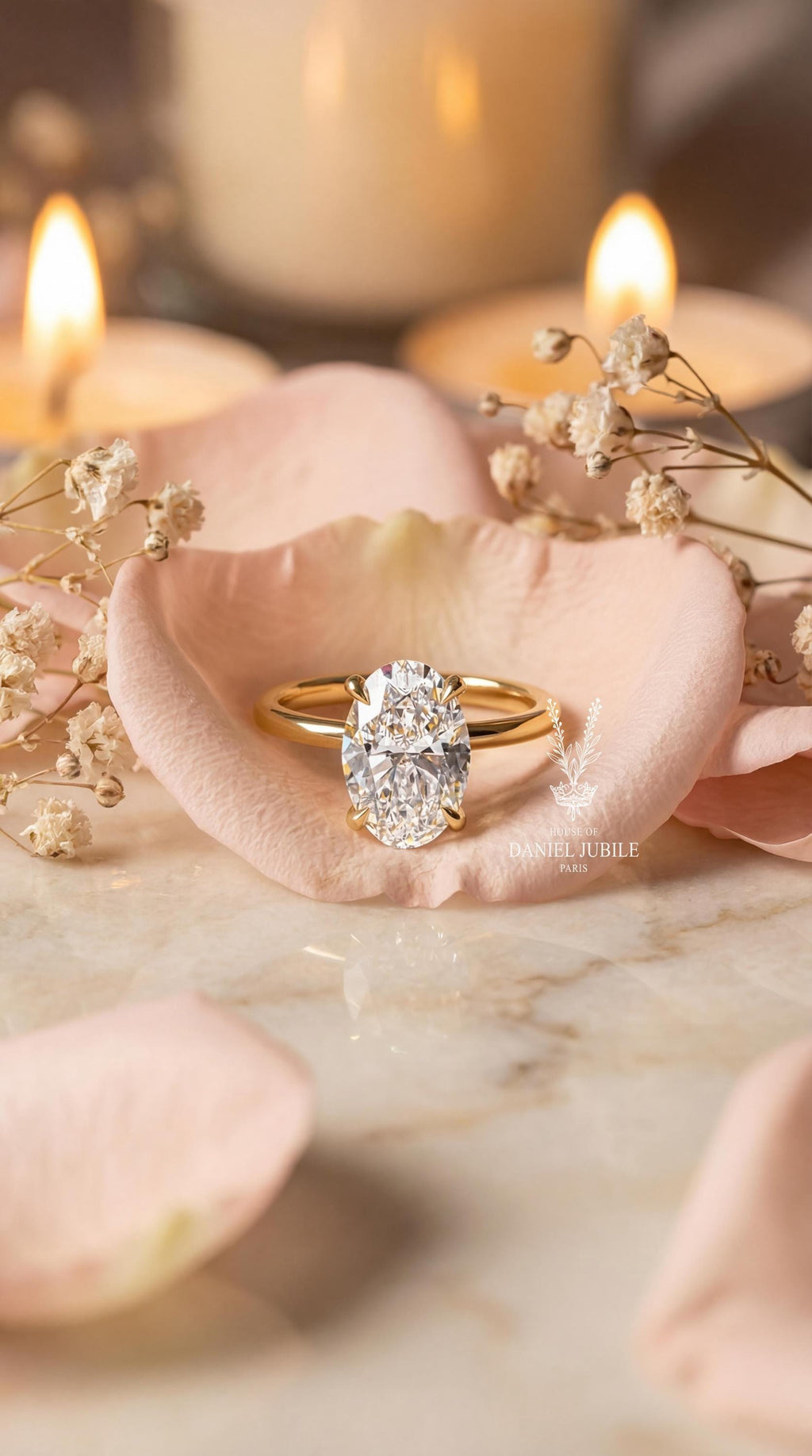Aurelia 5ct Oval Lab Grown Diamond Engagement Ring - 14k Gold Talon Setting