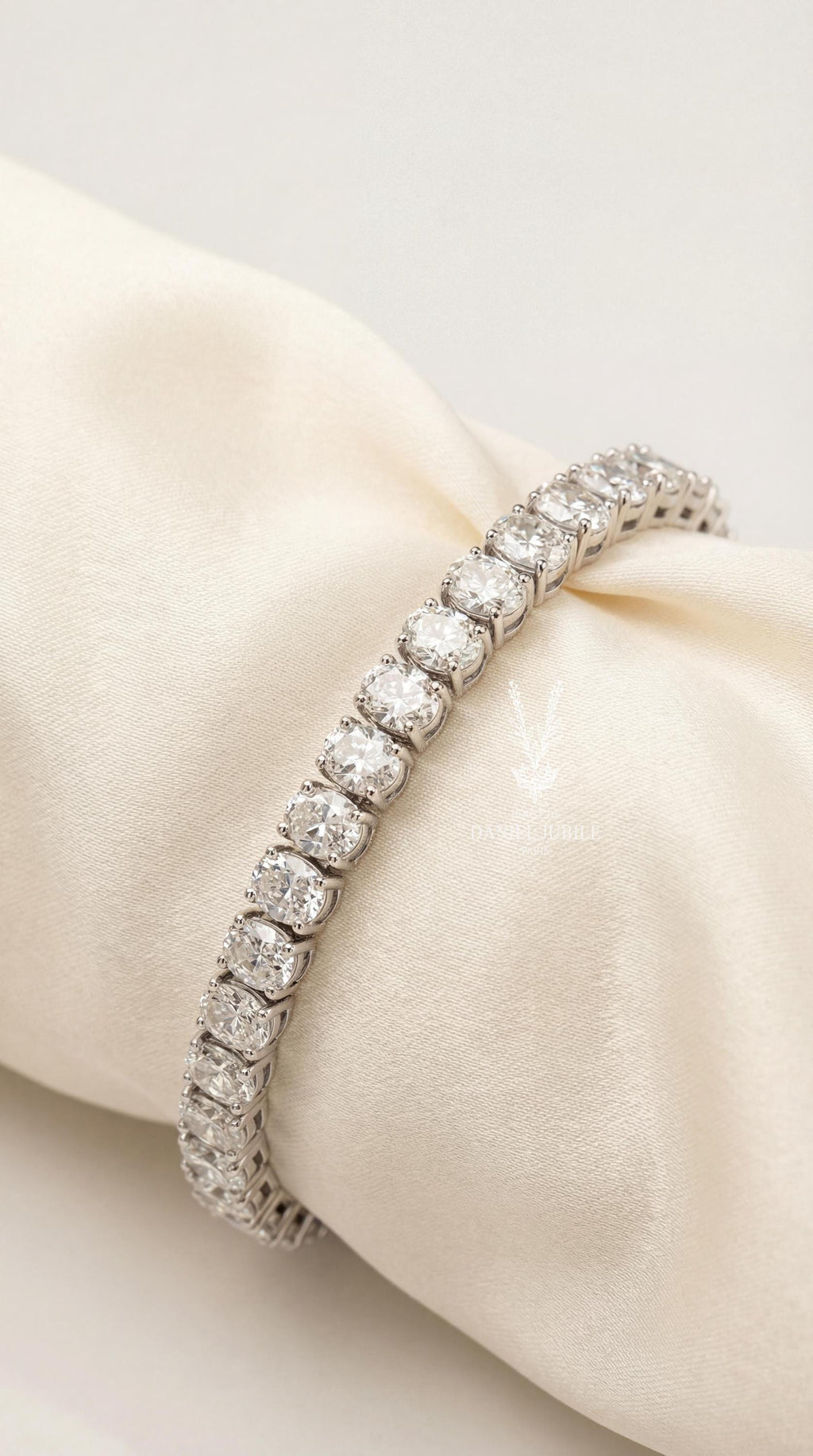 The Astria Stream – 10ctw Oval Cut Lab Diamond Tennis Bracelet in 14k Gold, Luxury Bridal Riviera Eternity Bangle, Valentine's Day Gift