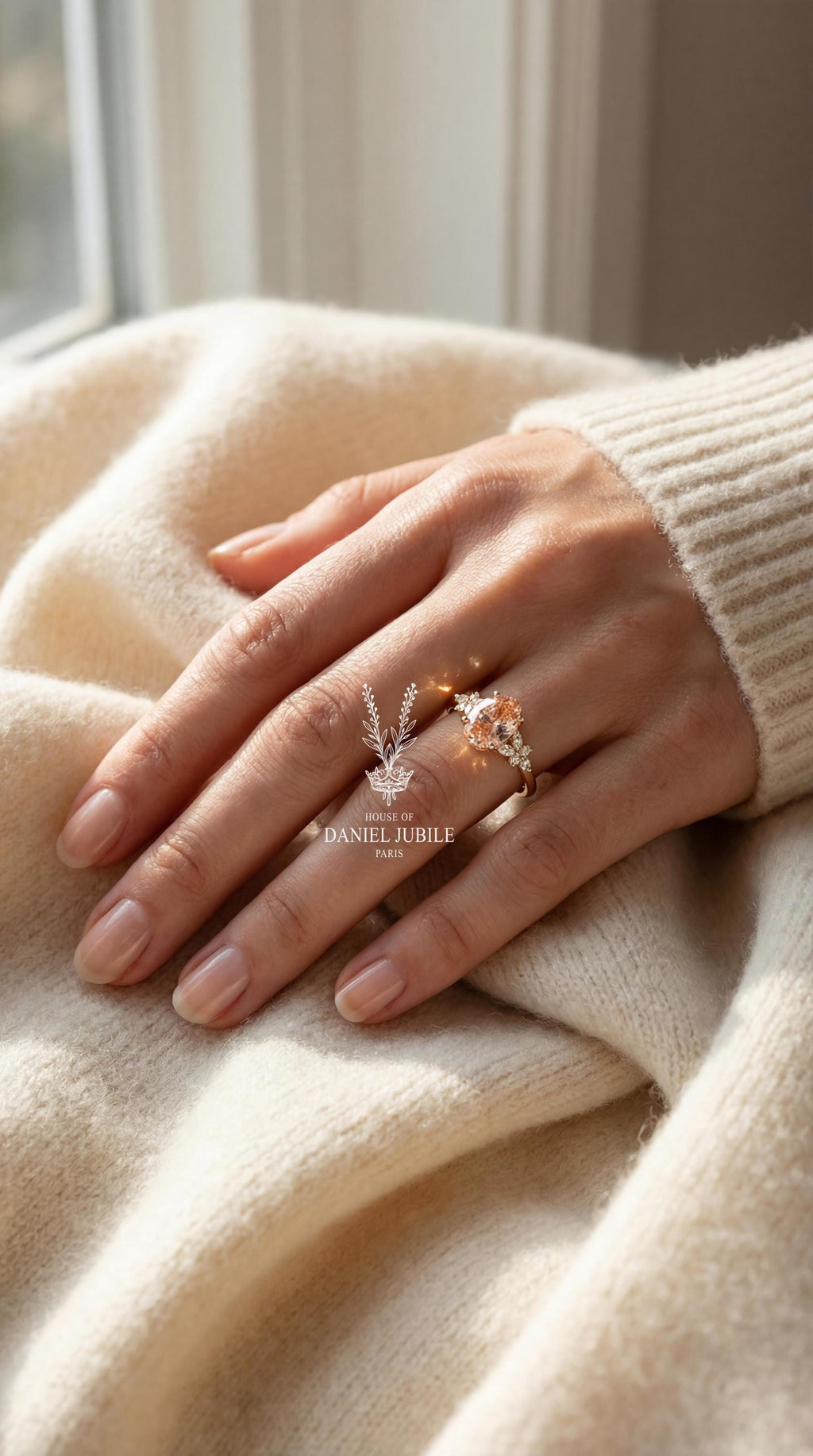 Marquise Diamond Engagement Ring Genuine Lab Grown Diamond Anniversary Ring Unique Proposal Ring for Her Pink Oval Setting Ring Gifts