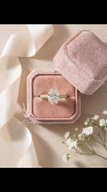 4ct Oval Lab Diamond Engagement Ring – 14k Gold Hidden Halo Pavé Band
