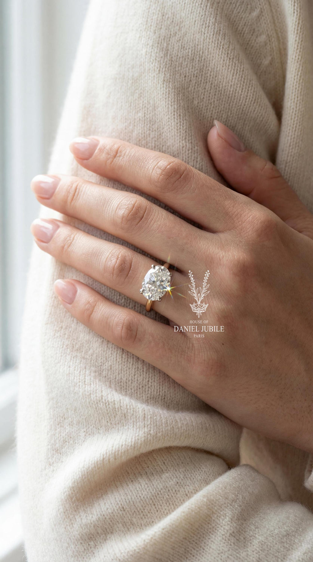 3Carat Oval Lab Diamond Solitaire Ring – East West 14k Gold Engagement
