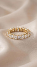 Asscher Cut Lab Diamond Eternity Band – 14k Gold Anniversary Ring