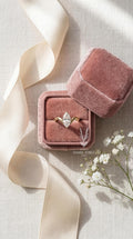 2 Carat Marquise Cut Lab Diamond Engagement Ring – 14k Gold Chevron Solitaire
