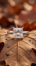 2ct Princess Cut Lab Diamond Engagement Ring – 14k White Gold Pavé Band