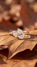 3 Carat Weight Pear Cut Lab Diamond Toi et Moi Ring - 14k Gold Engagement Ring