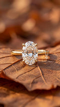 Aurelia 5ct Oval Lab Grown Diamond Engagement Ring - 14k Gold Talon Setting