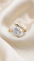 4ct Oval Lab Diamond Bypass Ring – Gold Solitaire Engagement Gift