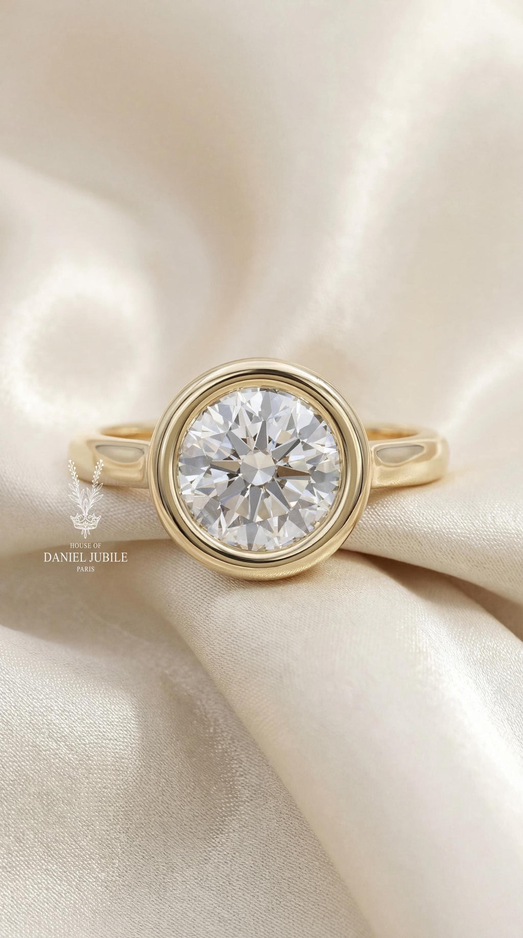 Oval Lab Grown Diamond Engagement Ring – Floral 14k Yellow Gold