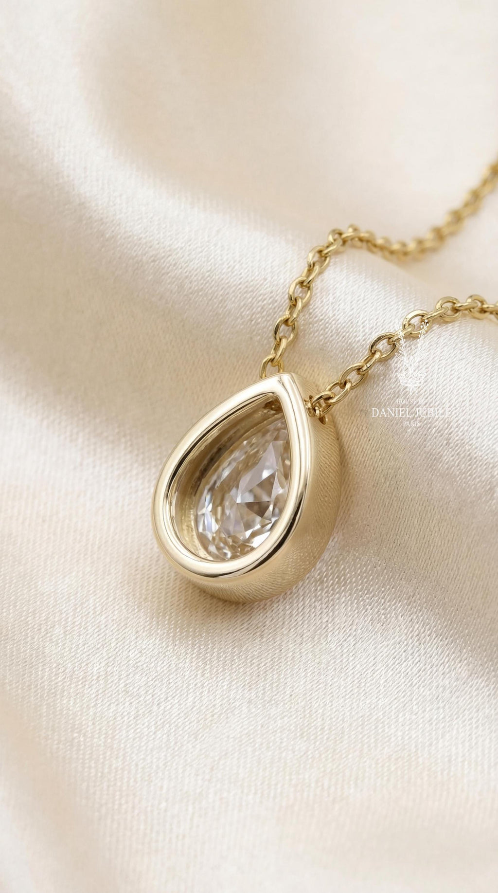 2ct Emerald Cut Lab Diamond Solitaire Pendant – 14k Gold Cable Chain