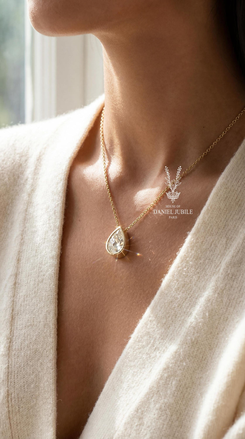 2ct Emerald Cut Lab Diamond Solitaire Pendant – 14k Gold Cable Chain