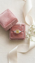 2.60ctw Lab Grown Yellow Diamond Engagement Ring, 14k Gold Pear Side Stones