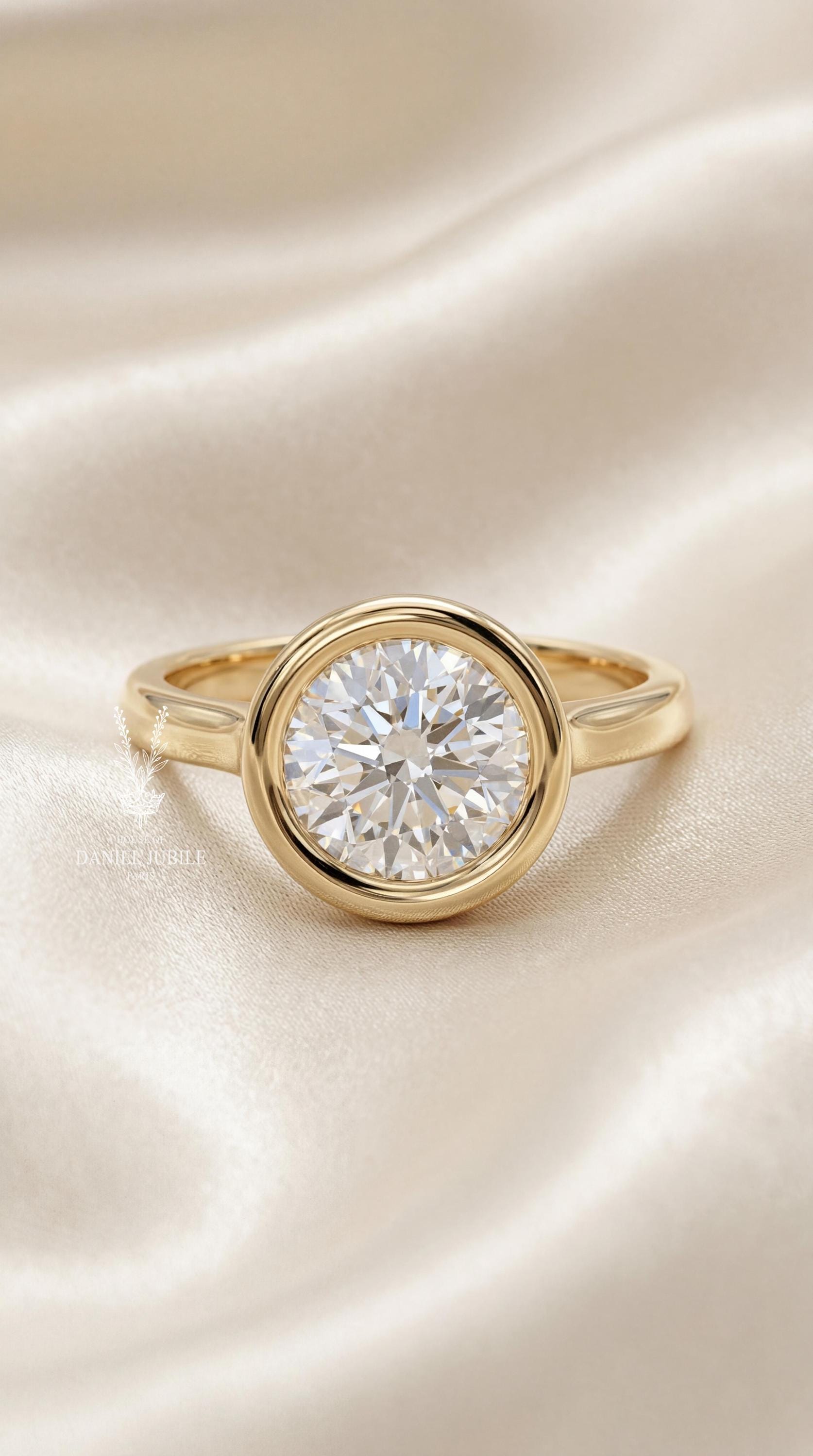 Oval Lab Grown Diamond Engagement Ring – Floral 14k Yellow Gold