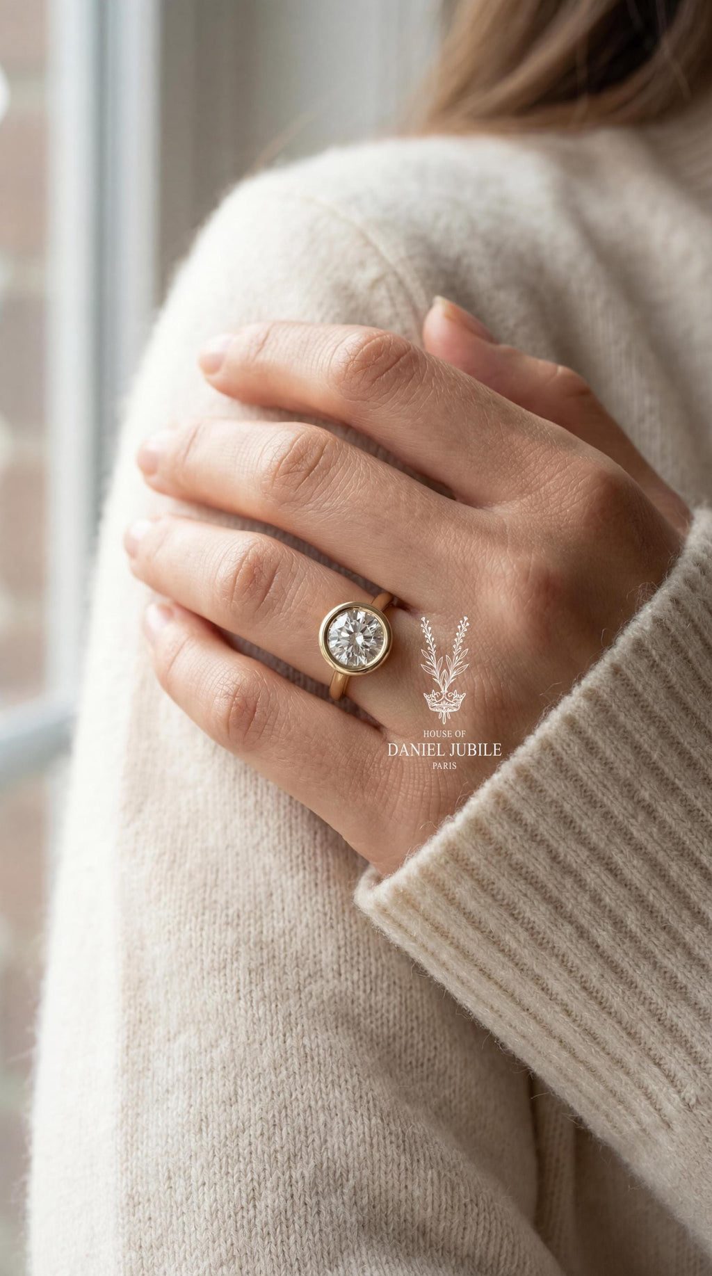 Oval Lab Grown Diamond Engagement Ring – Floral 14k Yellow Gold