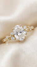 2.22 Carat Oval Cluster Lab Diamond Ring – Gold Vine Engagement Ring