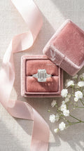 4.40Carat Radiant Cut Lab Engagement Diamond Ring, 14k White Gold Art Deco Bridal Set
