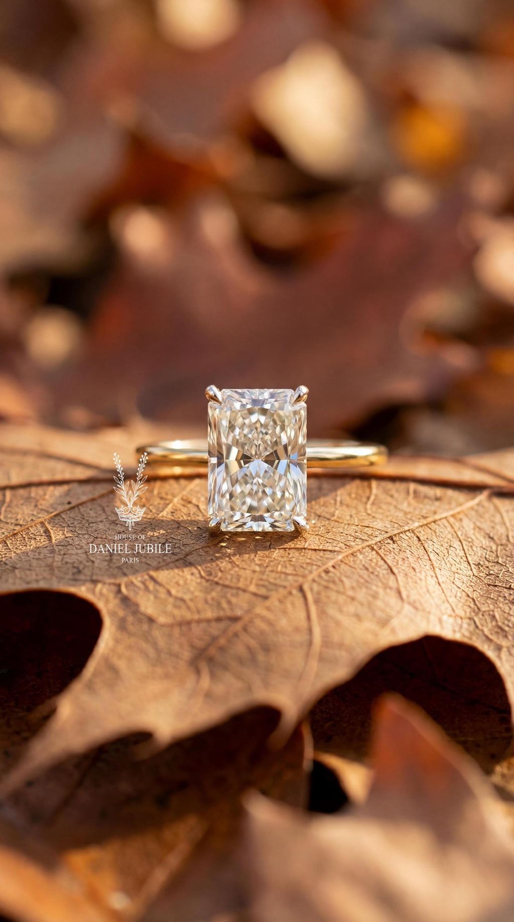 3ct Radiant Cut Lab Engagement Diamond Ring, 14k Gold