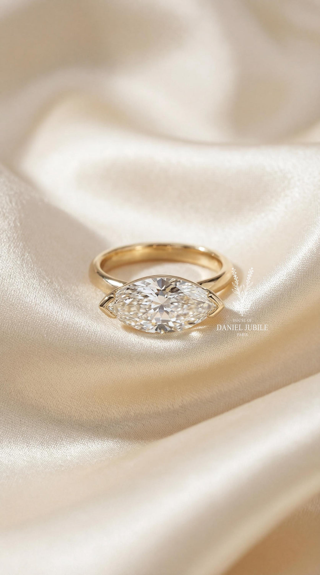 3ct Marquise Cut Diamond Engagement Ring 6 Prong Solitaire 14k Solid Gold Wedding Ring Vintage Tulip Basket Promise Ring Custom