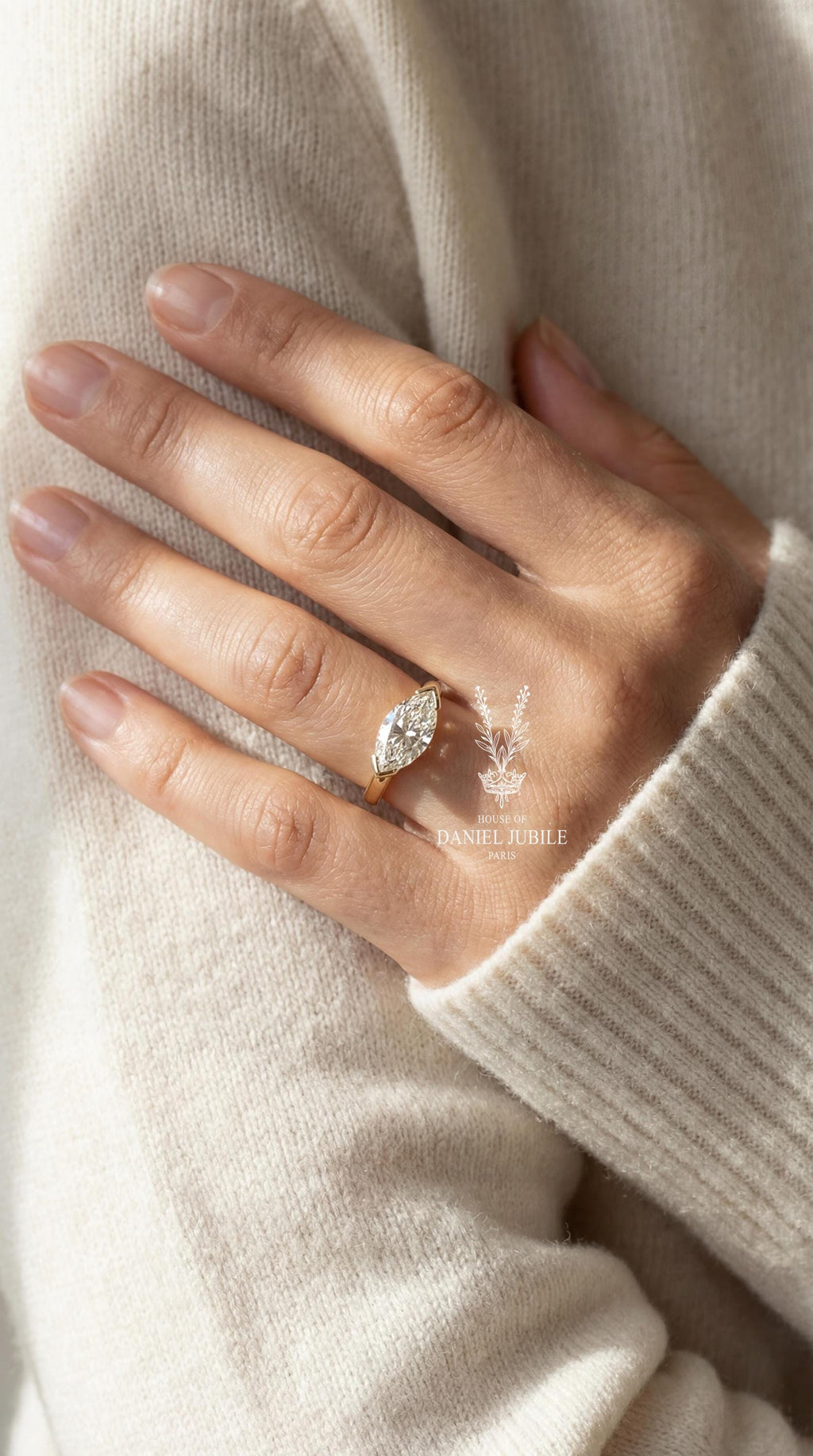 3ct Marquise Cut Diamond Engagement Ring 6 Prong Solitaire 14k Solid Gold Wedding Ring Vintage Tulip Basket Promise Ring Custom